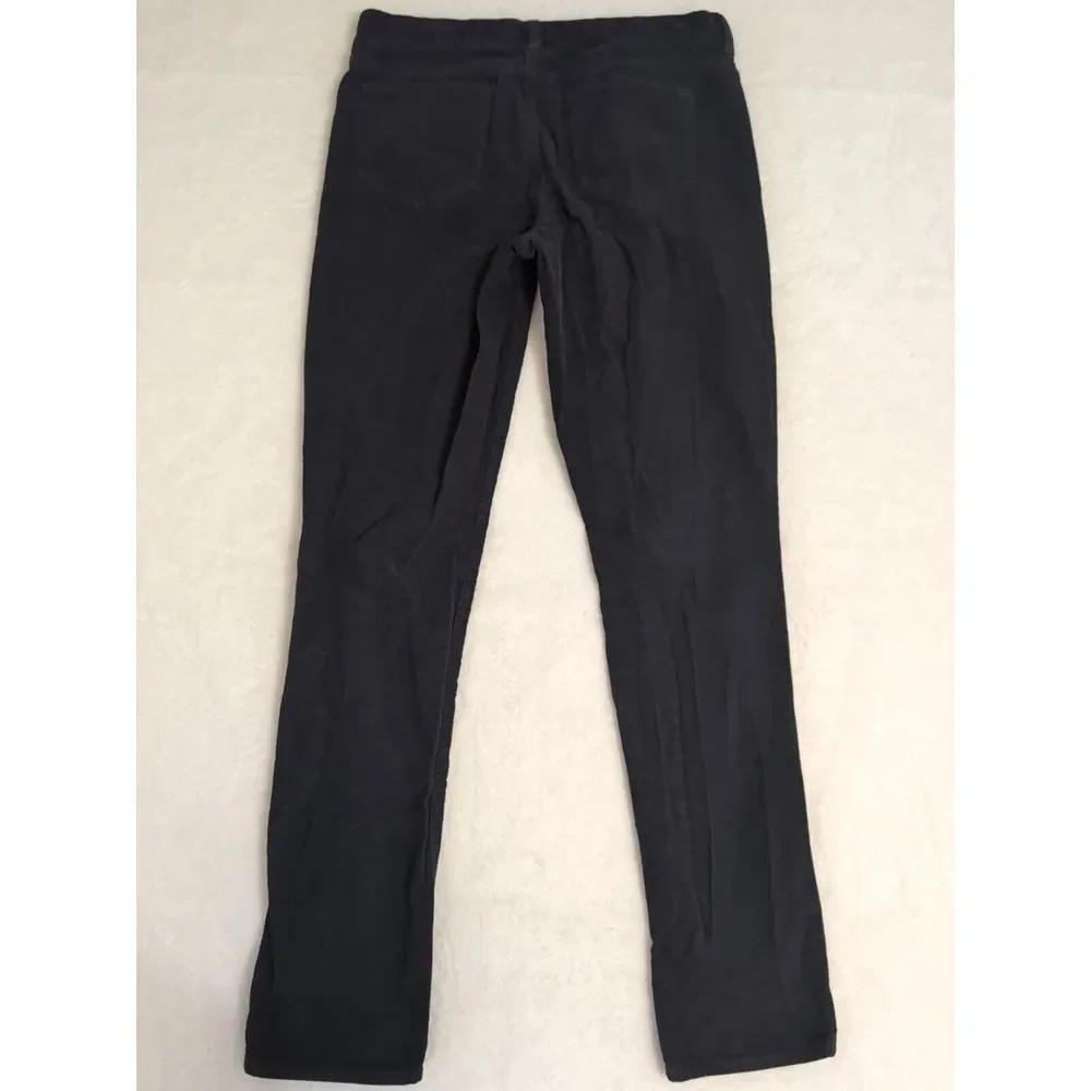J. CREW Reid Fit Black Corduroy Straight Leg Skinny Pants Size‎ 29R X 32 Stretch